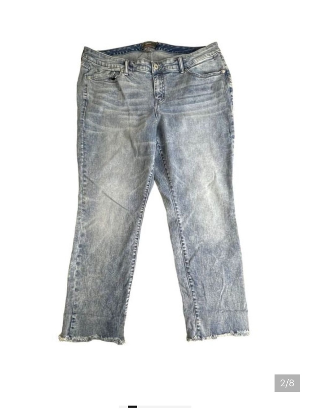 Torrid Womens Light Wash‎ High Rise Raw Hem Crop Boyfriend Jeans Plus Size 20